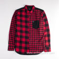 Long Sleeve Fleeece Joining Jacket Plaid Warm Shirt